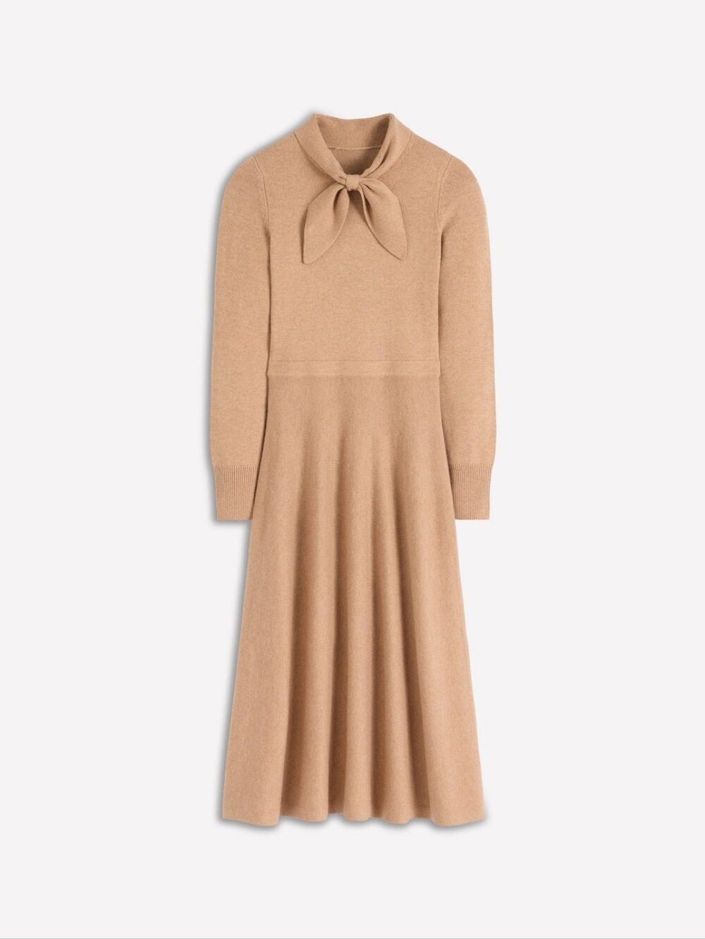 Boden Wool-Cashmere Blend Knitted Bow Sweater Dress With Scarf Detail US12 NWT
